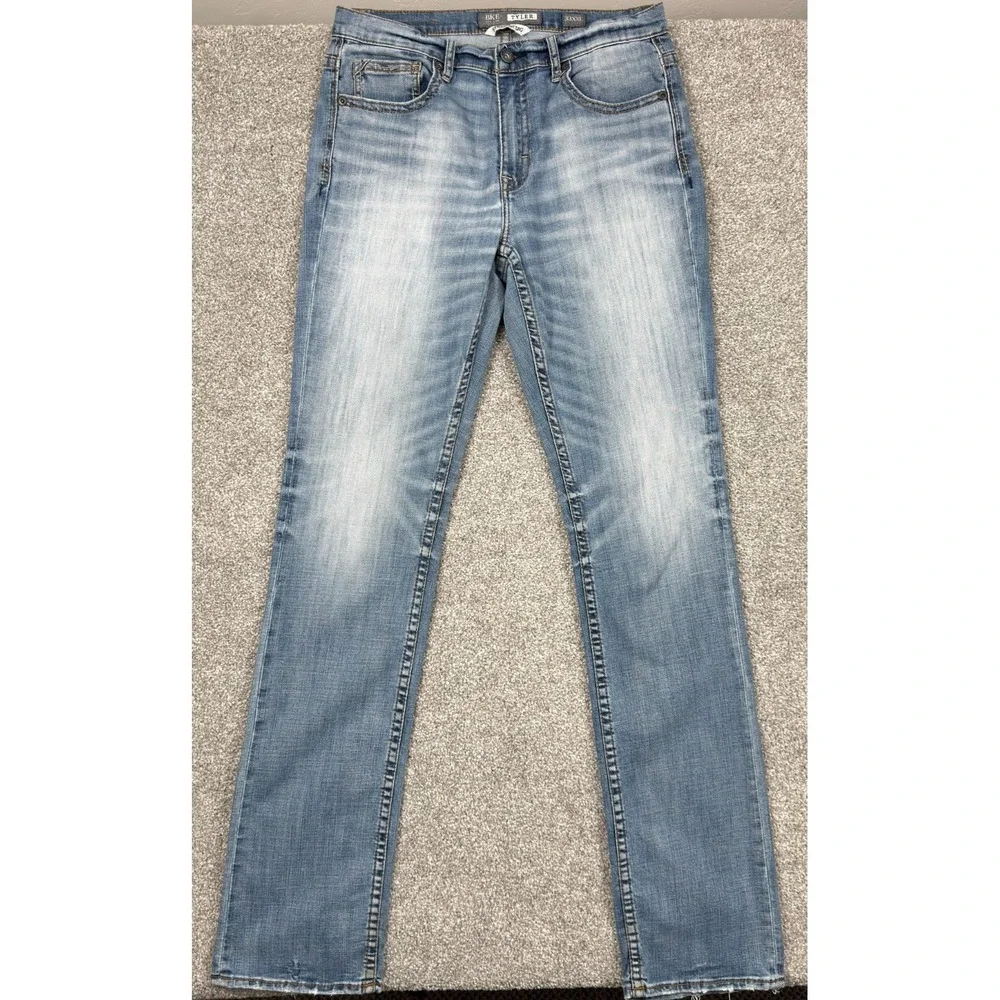 BKE Tyler Jeans Men's 33 XXL Straight Leg Blue Stretch Denim 38 Inseam
